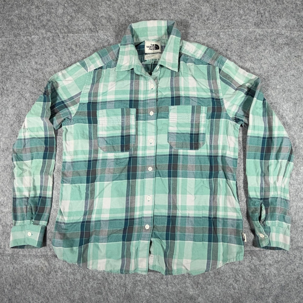 The North Face Flannel Shirt Women Small Plaid Gorp Core Long Sleeve